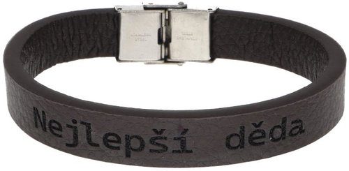 Ewena Leather bracelet brown Best grandpa - Bracelet - Main image