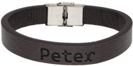 Ewena Brown leather bracelet with the name Peter - Bracelet