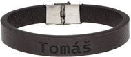 Ewena Brown leather bracelet with the name Thomas - Bracelet