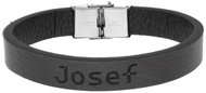 Ewena Black leather bracelet with the name Joseph - Bracelet