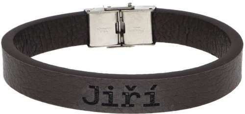 Ewena Brown leather bracelet with the name George - Bracelet - Main image