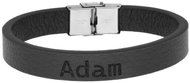 Ewena Black leather bracelet with Adam's name - Bracelet