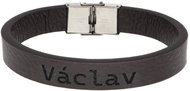 Ewena Brown leather bracelet with the name Wenceslas - Bracelet
