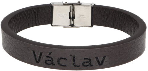 Ewena Brown leather bracelet with the name Wenceslas - Bracelet - Main image
