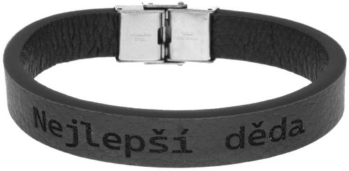 Ewena Leather bracelet black Best Grandpa - Bracelet - Main image