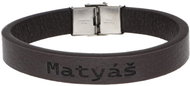 Ewena Brown leather bracelet with the name Matthias - Bracelet