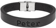 Ewena Leather bracelet black with the name Peter - Bracelet