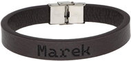 Ewena Brown leather bracelet with the name Marek - Bracelet