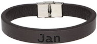 Ewena Brown leather bracelet with the name Jan - Bracelet
