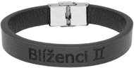 Ewena Black leather bracelet with Gemini sign - Bracelet