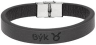 Ewena Black leather bracelet with Taurus sign - Bracelet