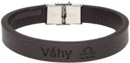 Ewena Brown leather bracelet with Libra sign - Bracelet