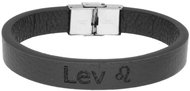 Ewena Leather bracelet black with sign of the Lion - Bracelet