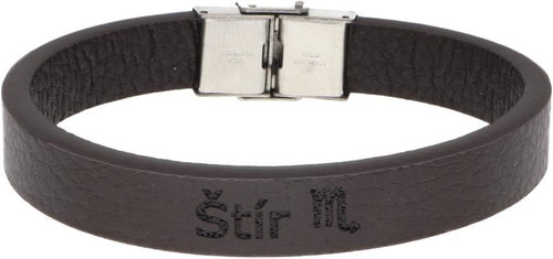 Ewena Brown leather bracelet with sign of the Scorpion - Bracelet - Main image