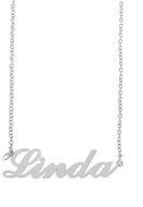 Ewena Steel chain with name Linda silver - Chain Necklace