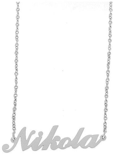 Ewena Steel chain with the name Nikola silver - Chain Necklace - Main image