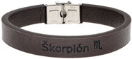 Ewena Brown leather bracelet with Scorpio sign - Bracelet