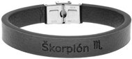 Ewena Black leather bracelet with Scorpio sign - Bracelet