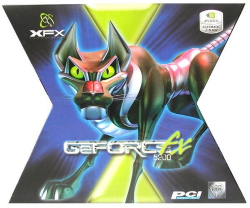 XFX NVIDIA GeForce FX-5200, 128MB DDR, PCI, software - Graphics Card - Main image