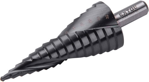 EXTOL INDUSTRIAL Step drill bit with chip breaker, 4-32mm/by 2mm, HSS-Co 8701194 - Drill Bit - Main image