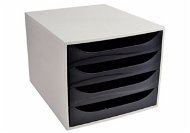 EXACOMPTA 4-zásuvka, šedá / čierna - Zásuvkový box