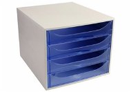 EXACOMPTA 4-drawer, transparent blue - Drawer Box