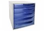 EXACOMPTA 5-drawer, transparent blue - Drawer Box