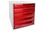 EXACOMPTA 5-drawer, transparent red - Drawer Box