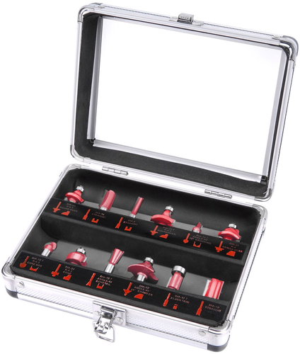 EXTOL PREMIUM wood shaped cutters, with SK slices, set of 12, 44037 - Set of Cutters - Main image