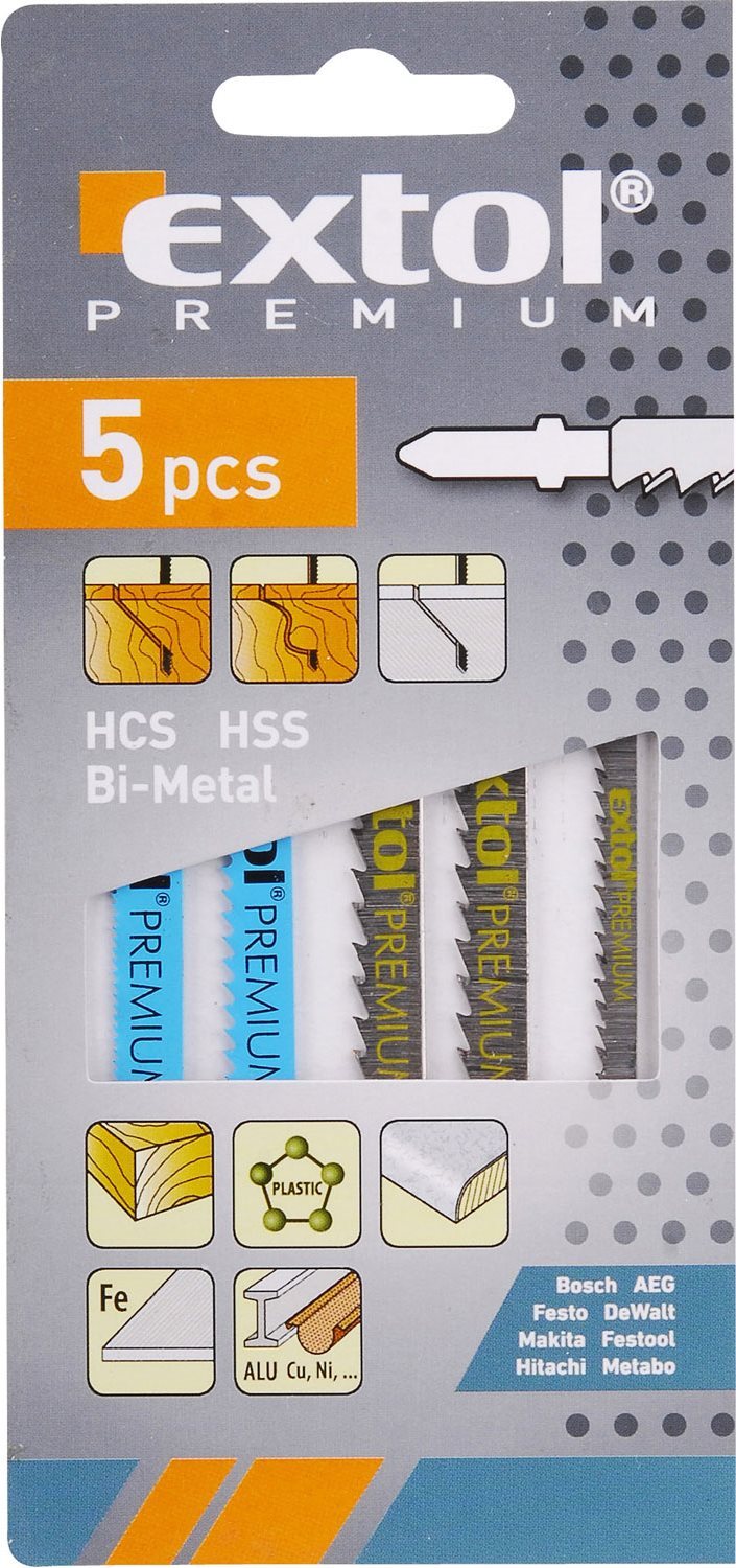 EXTOL PREMIUM 8805100 szúrófűrészlap készlet, Bi-metal, HSS, HCS