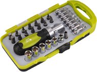 EXTOL CRAFT ratchet screwdriver with nuts and tips, set of 30pcs - Screwdriver