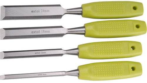 Extol Craft chisels, set of 4, 6-12-18-24 mm, quality plastic handle - Chisels - Main image