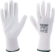 EXTOL PREMIUM Rukavice z polyesteru polomáčené v PU, bílé - Pracovní rukavice
