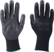 EXTOL PREMIUM Gloves made of polyester, semi-wet in PU, black, size 9" - Work Gloves