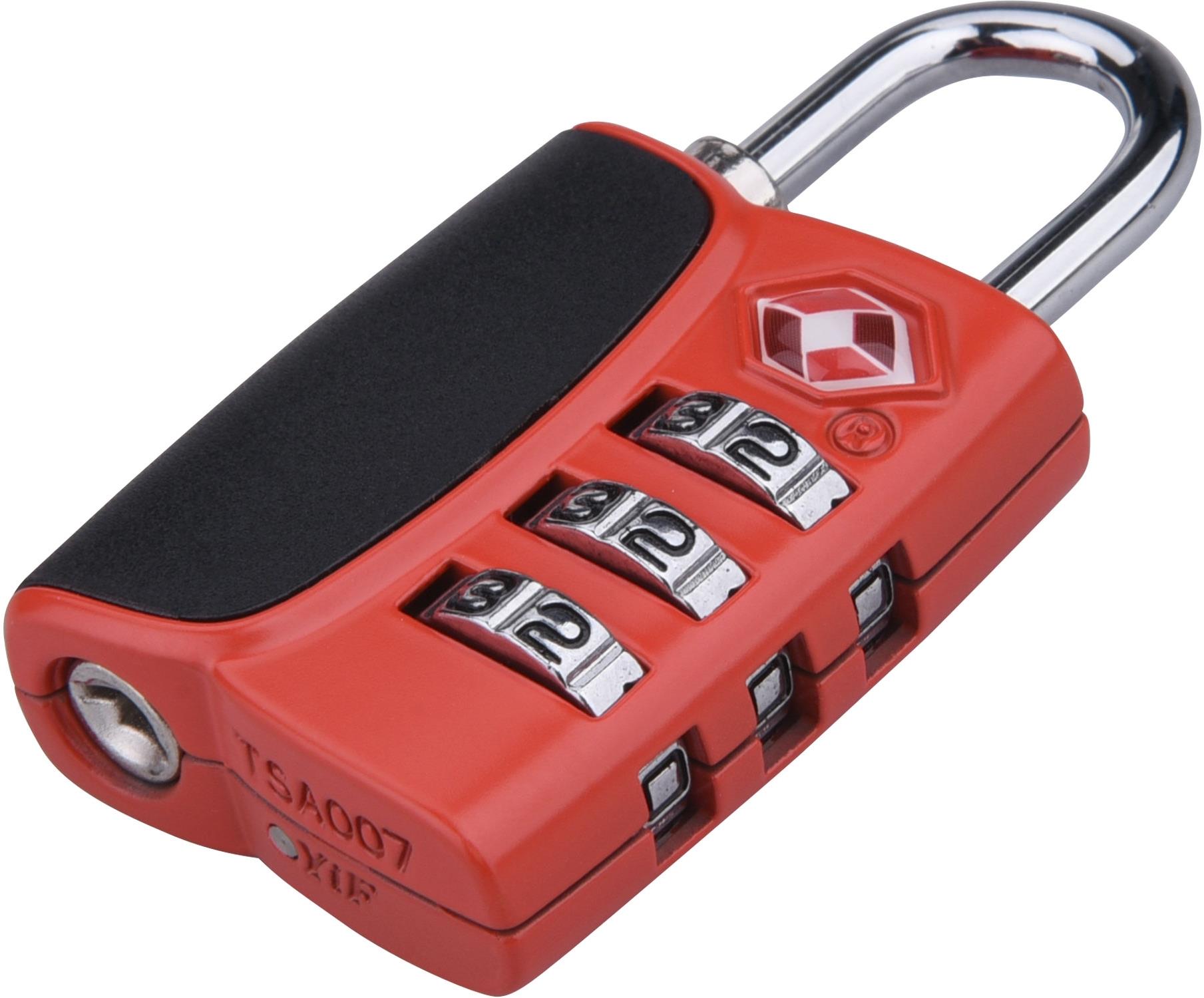 EXTOL PREMIUM TSA kombinációs zár háromjegyű kóddal, 61 × 32 × 14 mm