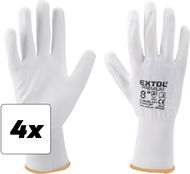 Pracovní rukavice EXTOL PREMIUM Rukavice z polyesteru polomáčené v PU, bílé, velikost 8", sada 4 ks - Pracovní rukavice