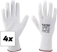 Pracovní rukavice EXTOL PREMIUM Rukavice z polyesteru polomáčené v PU, bílé, velikost 9", sada 4 ks - Pracovní rukavice