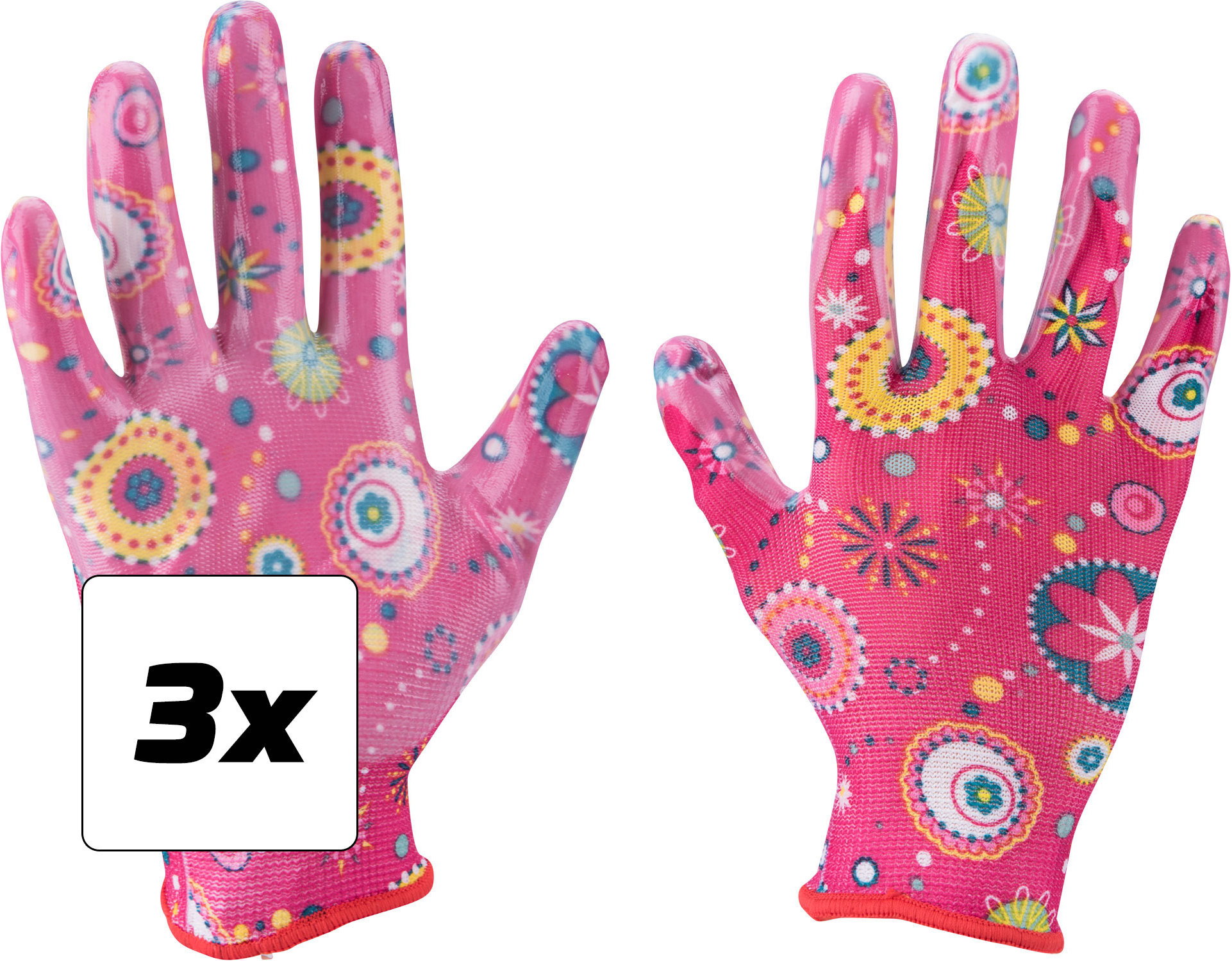 EXTOL LADY Garden gloves polyester, semi-wetted in nitrile, size 7"