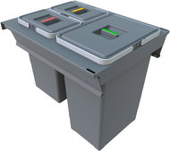 Elletipi SQUARE 2.0 built-in pull-out basket 24+8+8 l - Rubbish Bin