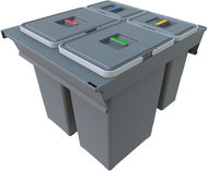 Elletipi SQUARE 2.0 built-in pull-out basket 24+24+8+8+8 l - Rubbish Bin