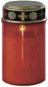 EMOS LED cintorínska sviečka červená, 2× C, vonkajšia aj vnútorná, teplá biela, časovač - Sviečka