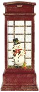 EMOS LED dekorácia – snehuliak v telefónnej búdke, 25 cm, 3× AA, vnútorná, teplá biela, časovač - Vianočné osvetlenie