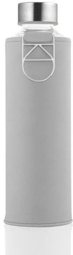 EQUA glass bottle with leatherette cover Mismatch Grey Dove 750 ml - Drinking Bottle - Main image