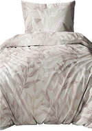 4sleep Bavlněný satén 140 × 220, 70 × 90, Listy béžové 5082A - Bed Linen