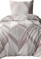 4sleep Cotton satin 140 × 220, 70 × 90, Geometry beige 5078B - Bed Linen