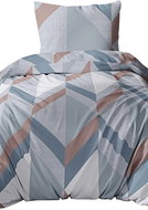 4sleep Cotton satin 140 × 200, 70 × 90, Geometry blue 5078A - Bed Linen