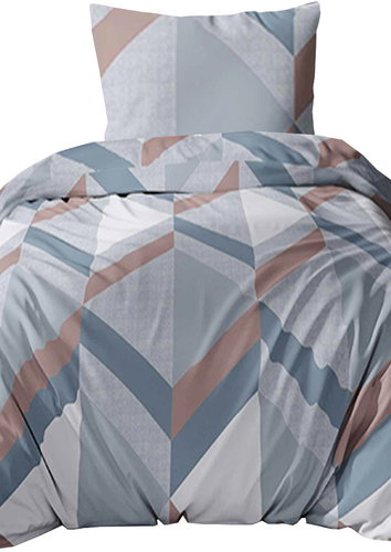4sleep Cotton satin 140 × 220, 70 × 90, Geometry blue 5078A - Bed Linen - Main image