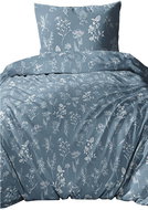 4sleep Cotton satin 140 × 200, 70 × 90, Natura blue 5080B - Bed Linen