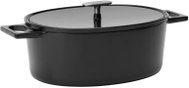 FABINI Oválný litinový pekáč Mattia 3.0 Standard, 33×25 cm, lesklý černý s poklicí - Roasting Pan
