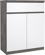 FALCO Chest of drawers SIMPLICITY 234 concrete/white gloss - Chest of Drawers